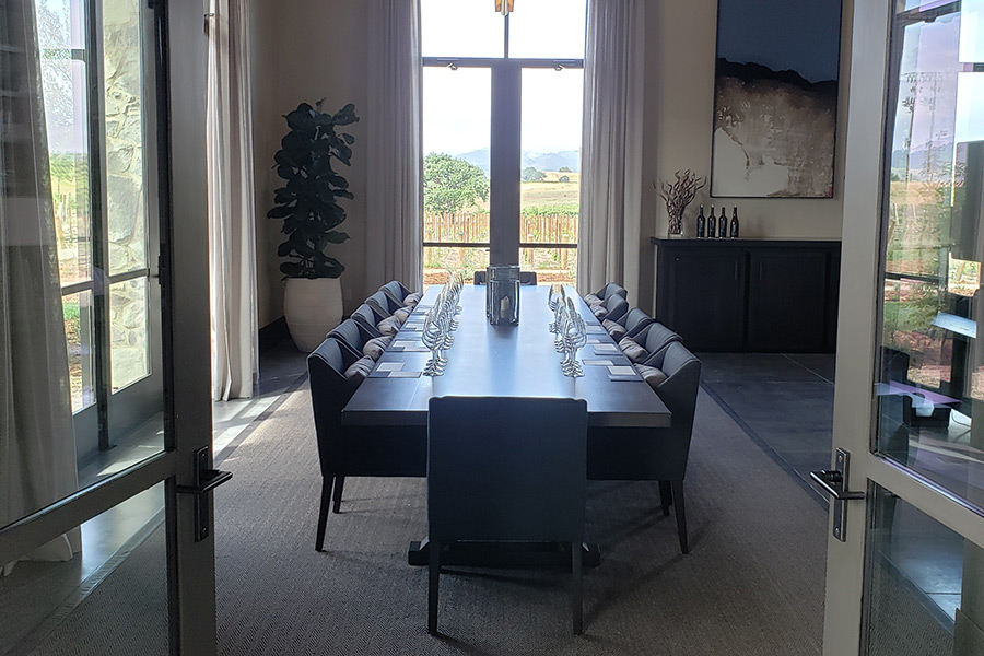 Elegant Private Tasting table set, ready for group