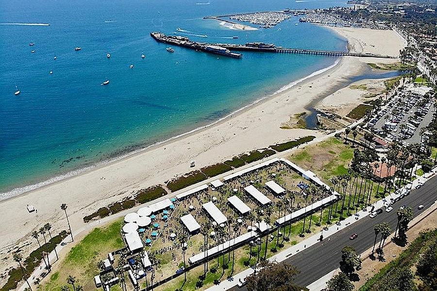 arial view of California wine festival 