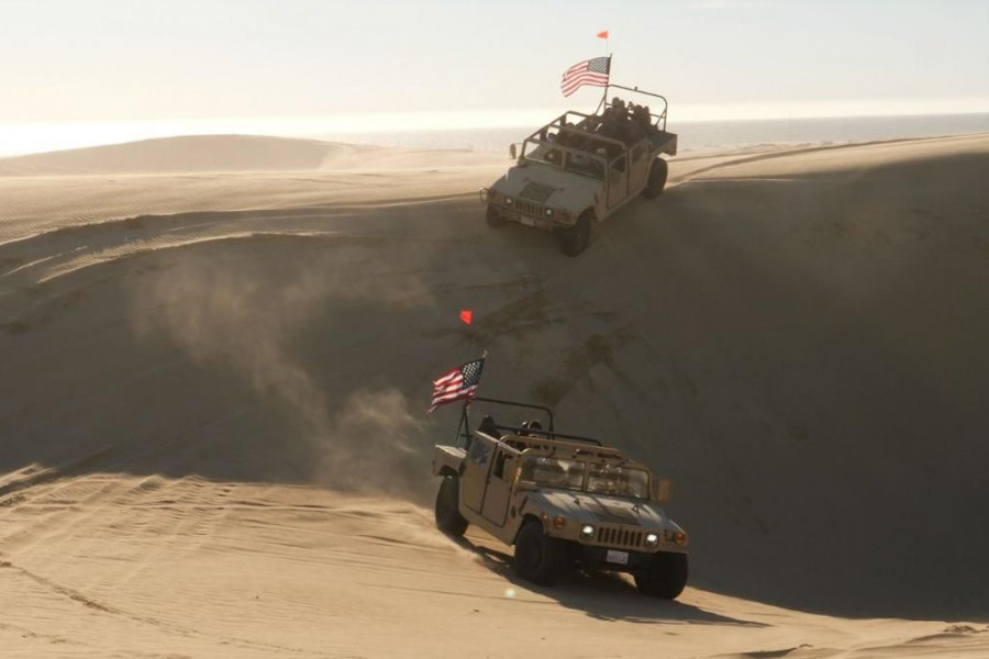 Group Hummer Rides in Pismo Beach sand dunes is thrilling, complete with snowy plovers