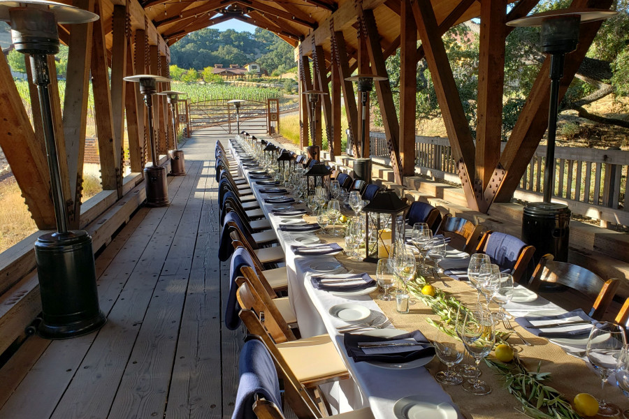 Elegantly Casual Private Corporate Winery Dinner on Halter Ranch Bridge, Paso Robles