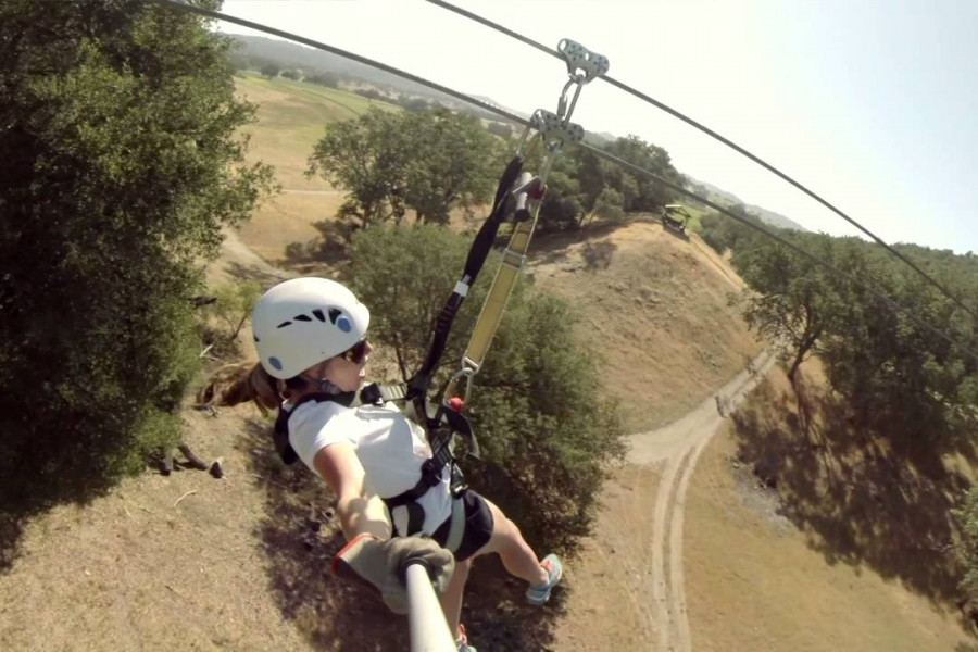 Ziplining in wine country